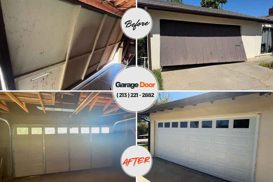 Before and after: garage door repair Flagler Beach, FL